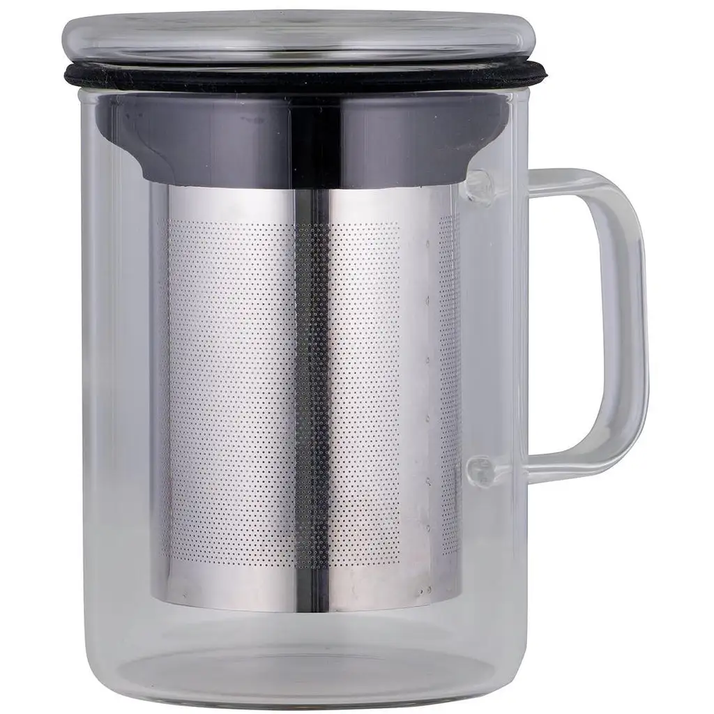 Avanti Tea Mug With Infuser Black 350ml Borosilicate