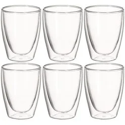 Avanti Caffe Twin Wall Glasses Set Of 6 - 250ml