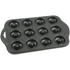 Daily Bake Non-Stick 12 Cup Mini Doughnut Pan Black