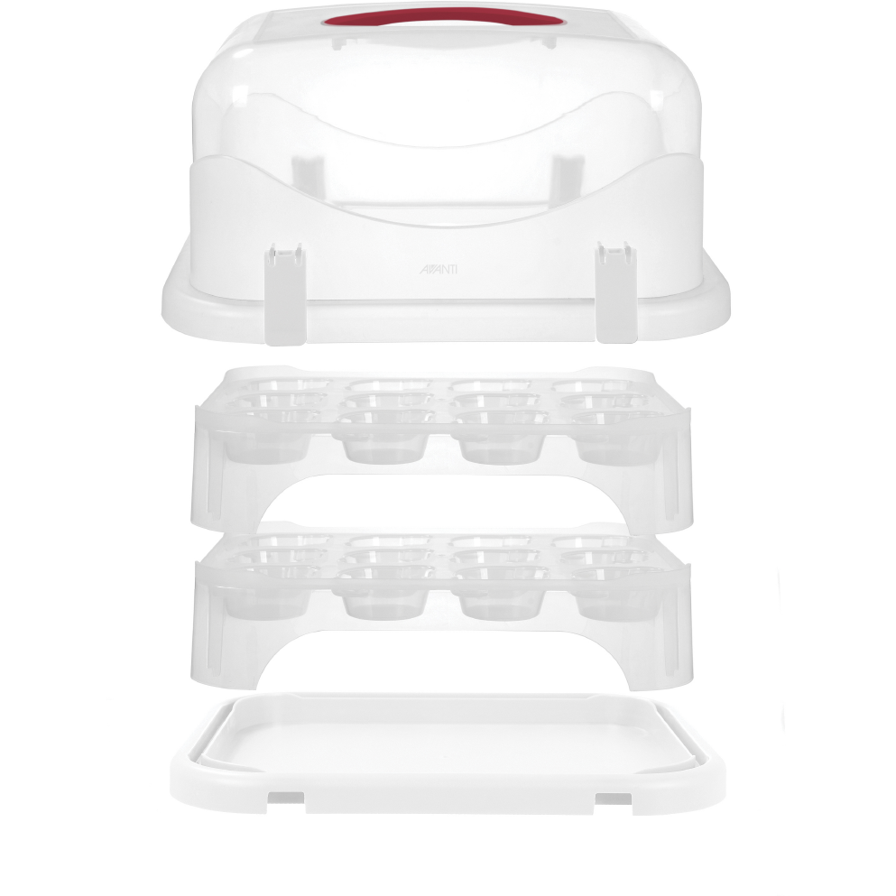Avanti 2 Tier Rectangular 24 Cupcake Carrier