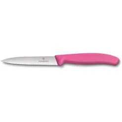 Victorinox Paring Knife Wavy Edge Pointed Tip 10cm Pink