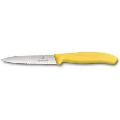 Victorinox Paring Knife Wavy Edge Pointed Tip 10cm Yellow