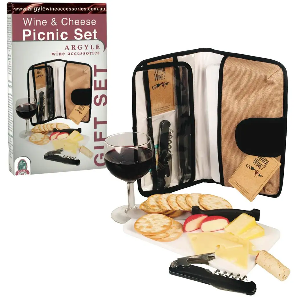 Argyle Wine And Cheese Picnic Set