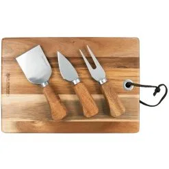 Peer Sorensen Rectangle Cheese Board With 3 Knives Acacia