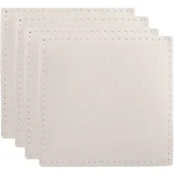 Maxwell And Williams Table Accents Leather Look Cowhide Coaster 10x10cm Set Of 4 Ivory