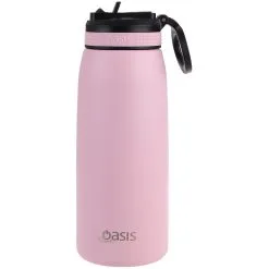 Oasis Insulated Sports Bottle Sipper Straw 780ml Carnation