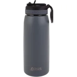 Oasis Insulated Sports Bottle Sipper Straw 780ml Steel