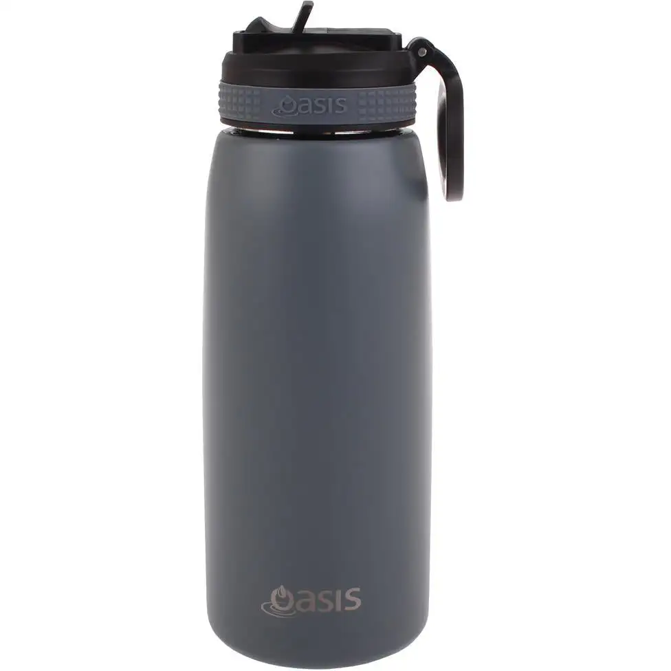 Oasis Insulated Sports Bottle Sipper Straw 780ml Steel