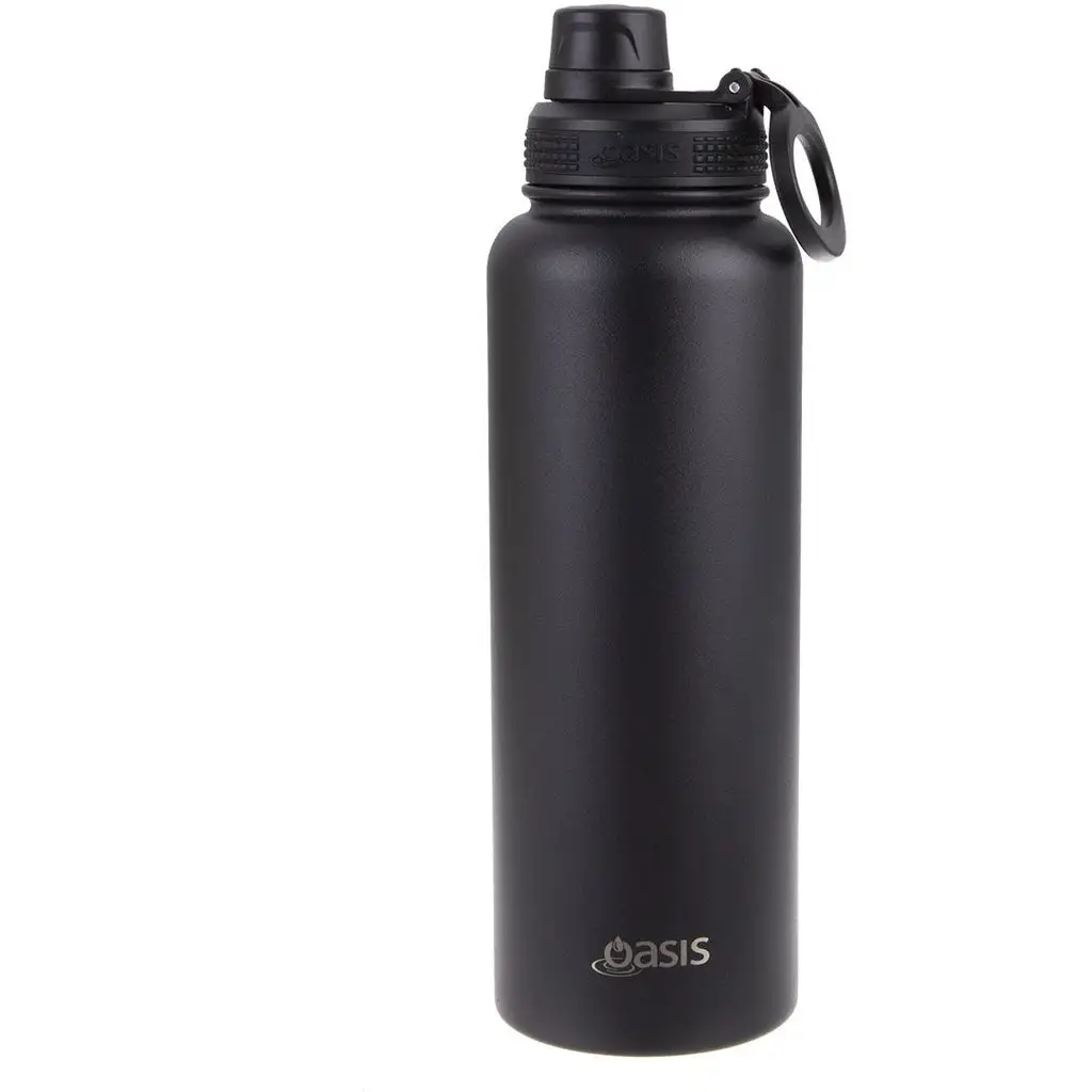 Oasis Insulated Challenger Bottle With Screw Cap 1.1L Black