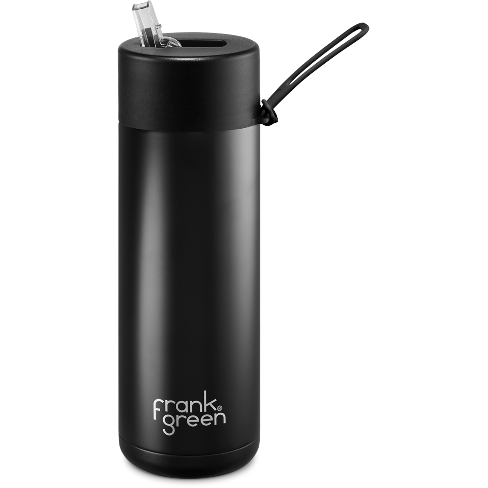 Frank Green 20oz Reusable Bottle - Straw Lid - Midnight (Black)