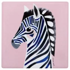 Maxwell And Williams Pete Cromer Wildlife Ceramic Square Coaster 9.5cm - Zebra