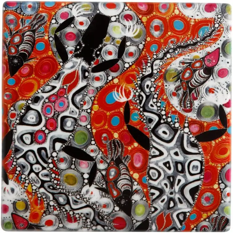 Maxwell And Williams Melanie Hava Jugaig-bana-wabu Ceramic Square Coaster 10cm