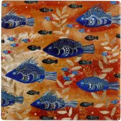 Maxwell And Williams Melanie Hava Ceramic Square Coaster 10cm - River Life