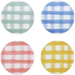 Ecology Ripe Set Of 4 Coasters 10 X 10cm Gingham Round