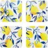 Ecology Punch Set Of 4 Coasters 10 X 10cm Lemon