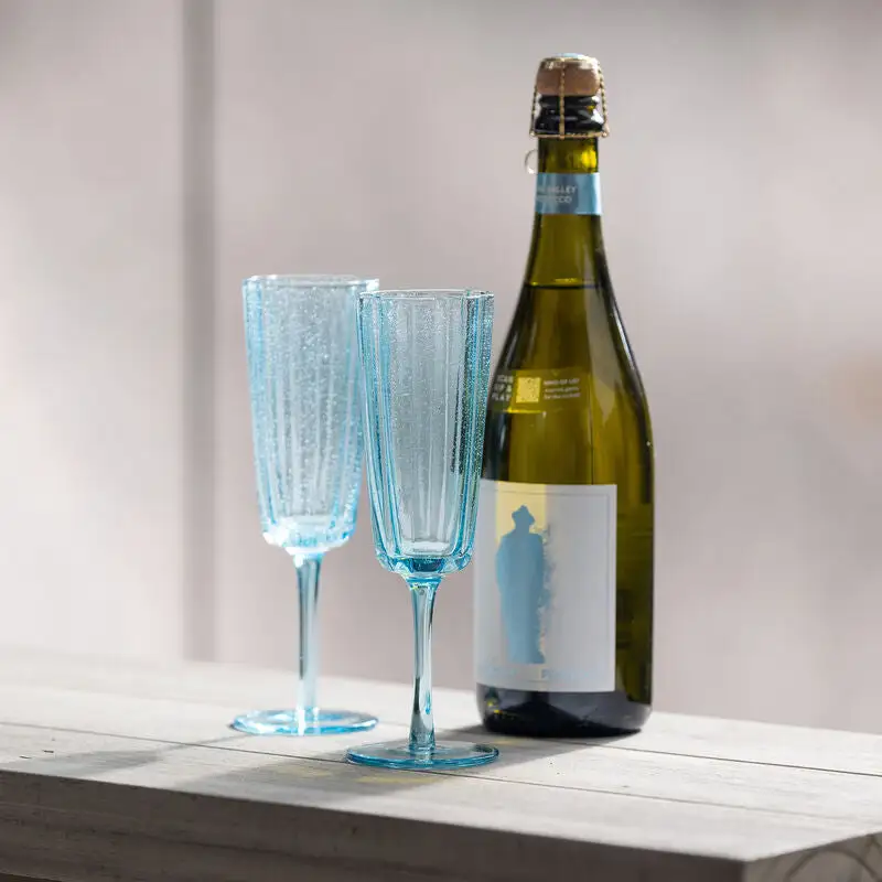 Ecology Adrift Set Of 4 Flutes 210ml Blue - Image 2