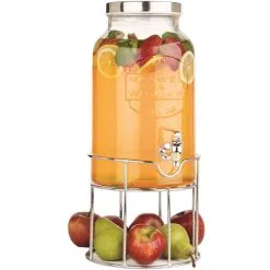 Maxwell And Williams Olde English Juice Jar And Stand 5.6L Silver