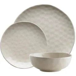 Ecology Speckle Dinner Set 12 Piece - Oatmeal