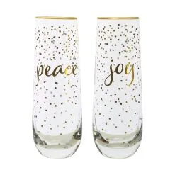 Maxwell And Williams Celebrations Stemless Flute 300ml Joy Peace