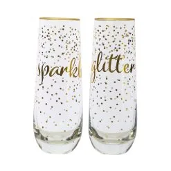 Maxwell And Williams Celebrations Stemless Flute 300ml Sparkles Glitter
