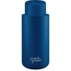 Frank Green Ultimate Ceramic Reusable Bottle With Push Button Lid 34oz - Deep Ocean