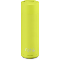 Frank Green Ultimate Ceramic Reusable Bottle Push Button Lid 20oz - Neon Yellow