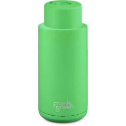Frank Green 34oz Reusable Bottle - Push Button Lid - Neon Green