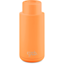 Frank Green Ultimate Ceramic Reusable Bottle Push Button Lid 34oz - Neon Orange
