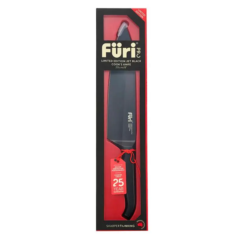 Furi Pro Jet Black Cooks Knife 20cm - Image 3