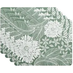 Maxwell And Williams Island Cork Back Placemat 34x26.5cm Set Of 4 Green Gift Boxed