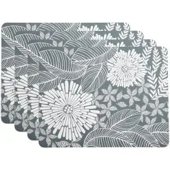 Maxwell And Williams Island Cork Back Placemat 34x26.5cm Set Of 4 Grey Gift Boxed