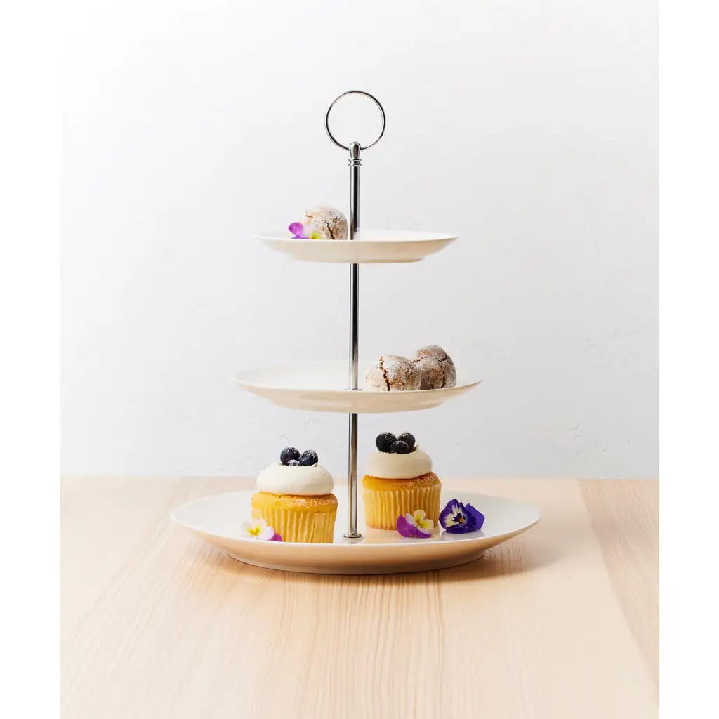 Maxwell And Williams White Basics 3 Tiered Cake Stand Gift Boxed - Image 2