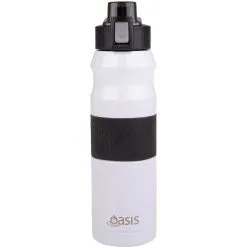 Oasis Insulated Flip-Top Sports Bottle 600ml White