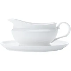Maxwell And Williams White Basics Gravey Boat And Saucer 550ml