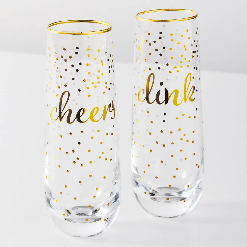 Maxwell And Williams Celebrations Stemless Flute 300ml Cheers Clink - Image 2