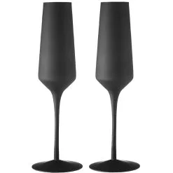 TEMPA Aurora Matte Black Set Of 2 Champagne Glass