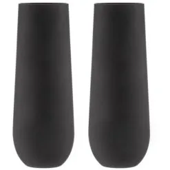 TEMPA Aurora Matte Black 2pk Stemless Champagne Glass