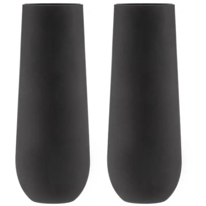 TEMPA Aurora Matte Black 2pk Stemless Champagne Glass