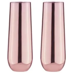 TEMPA Aurora Rose 2pk Stemless Champagne Glass