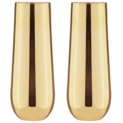 TEMPA Aurora Gold 2pk Stemless Champagne Glass